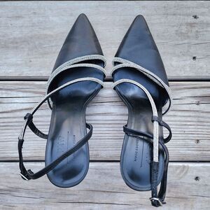 Apt 9 Tyraa Bling Pointed Women's Sz 8.5  Pumps Memory Foam Black Wedding Prom